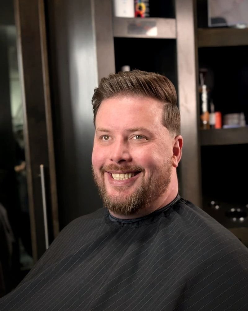 After: restyle and beard trim, BC Barber Shop