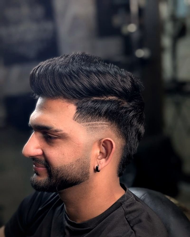 After: textured top with a skin fade, BC Barber Shop