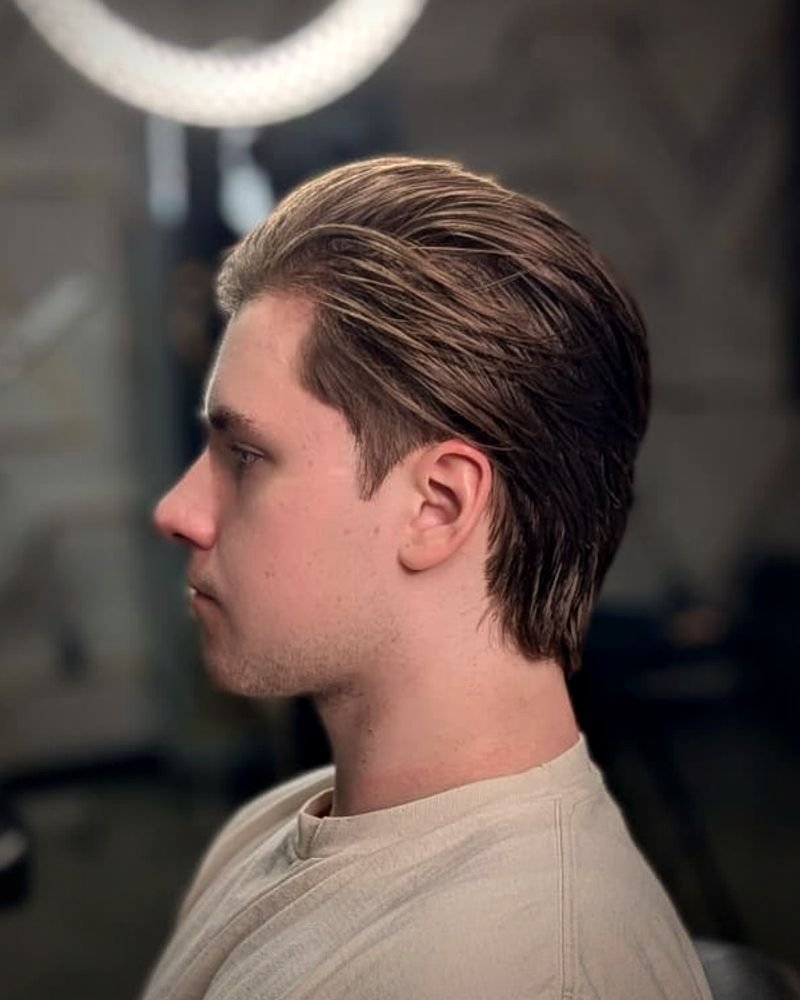 After: long to short slick back, BC Barber Shop