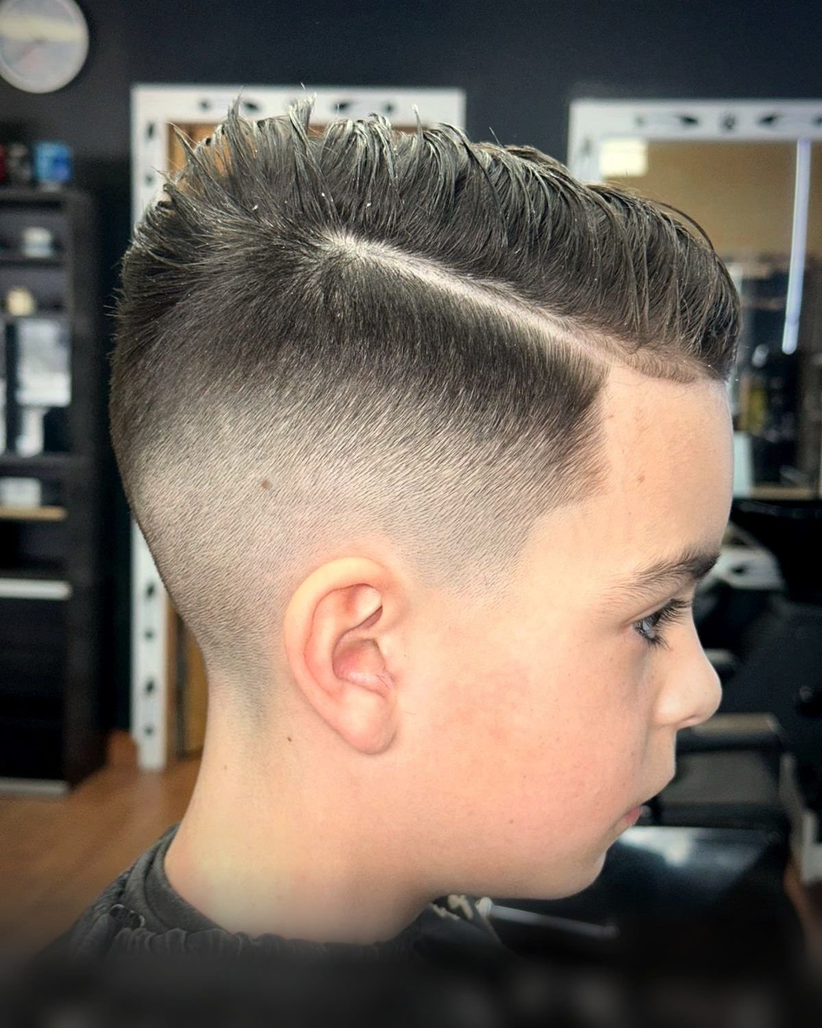 Kids' cut: hard part with a skin fade, BC Barber Shop