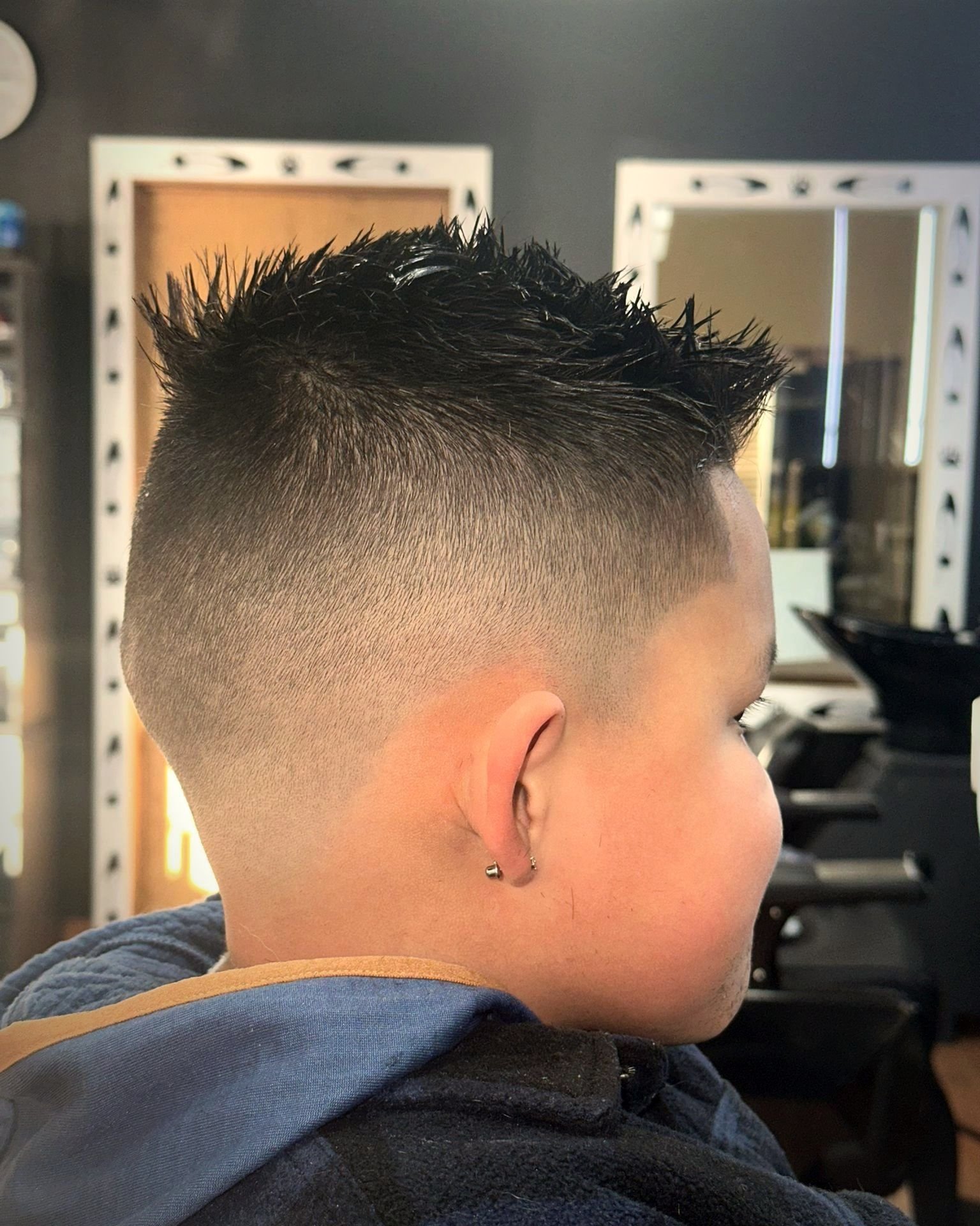 Kids' cut: spiked top with a skin fade, BC Barber Shop